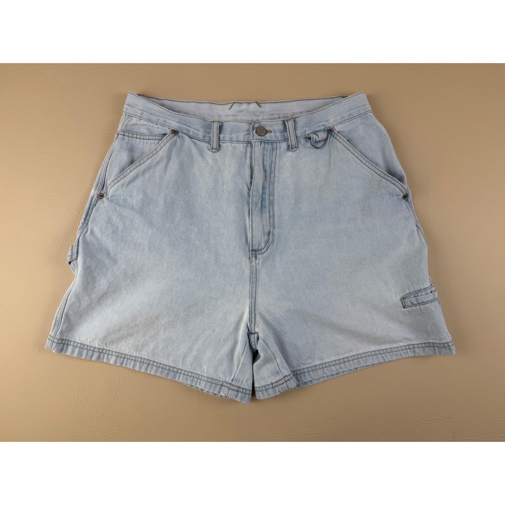 Vintage Y2K Carpenter‎ Denim Shorts High Waist Light Wash Size 12 Bill Blass